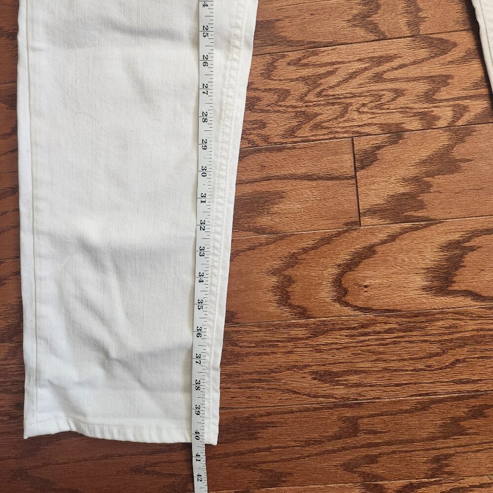 Old Navy Size 14 Tall Boyfriend Straight DROIT Cotton Blend Jeans White NWT - Picture 7 of 14